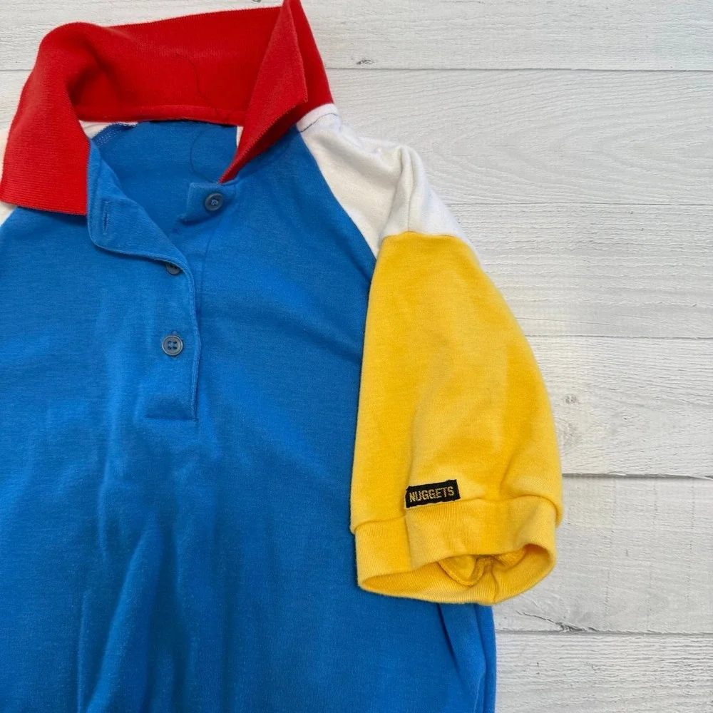 Vintage‎ boys red yellow blue colorblock polo shirt